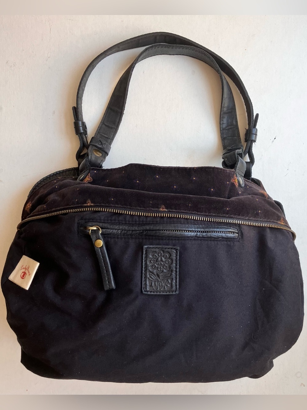 👜 Lucky Brand Purse Leather Velvet Paisley celestial Shoulder Bag Tote - Picture 4 of 6